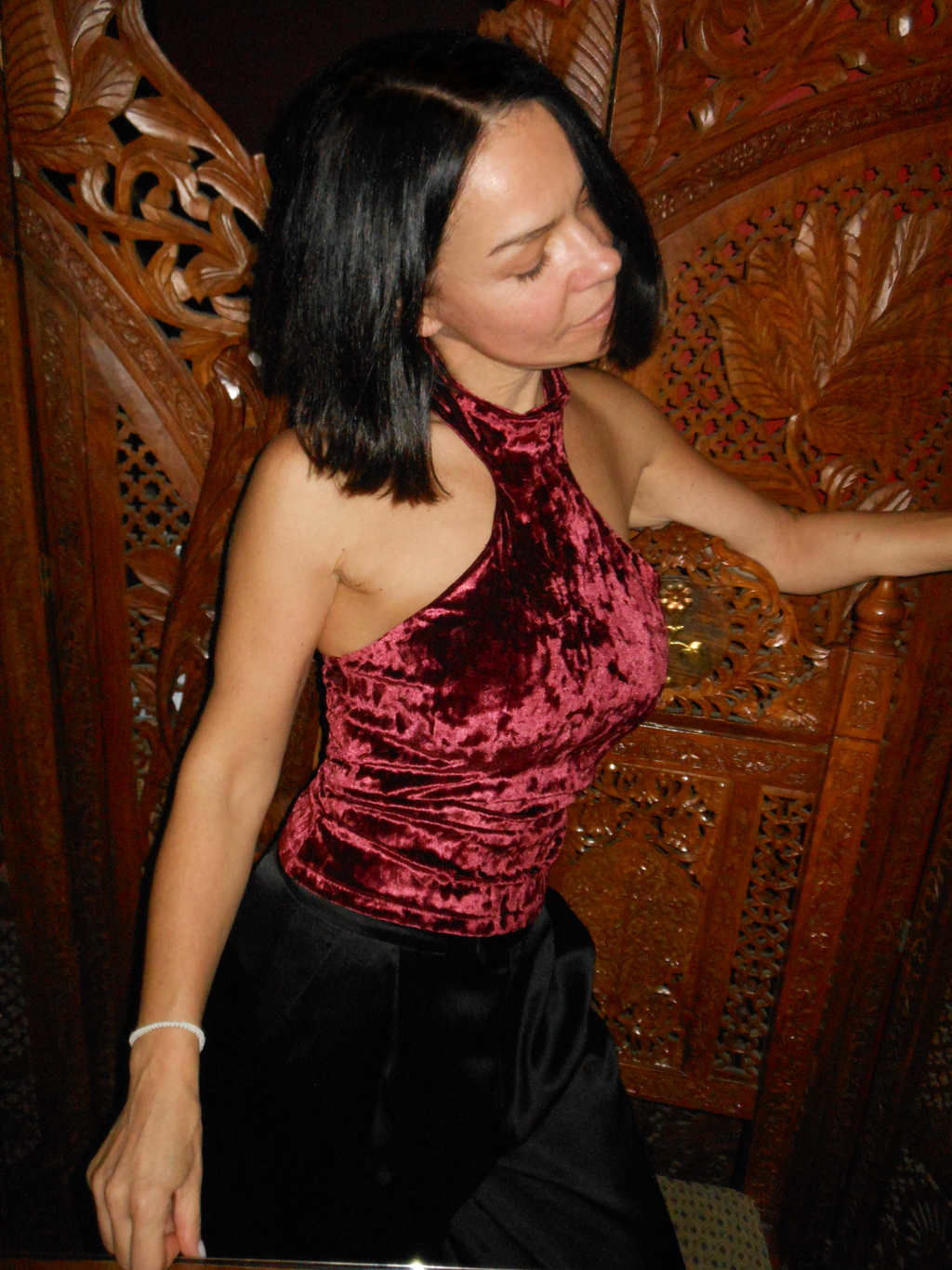 Burgundy Velvet Top